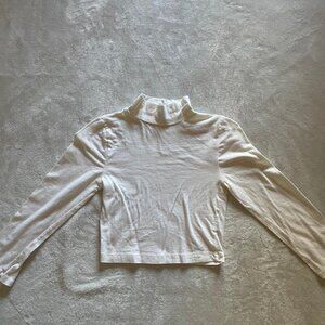 Charlotte Russe White Mock Turtleneck Crop To